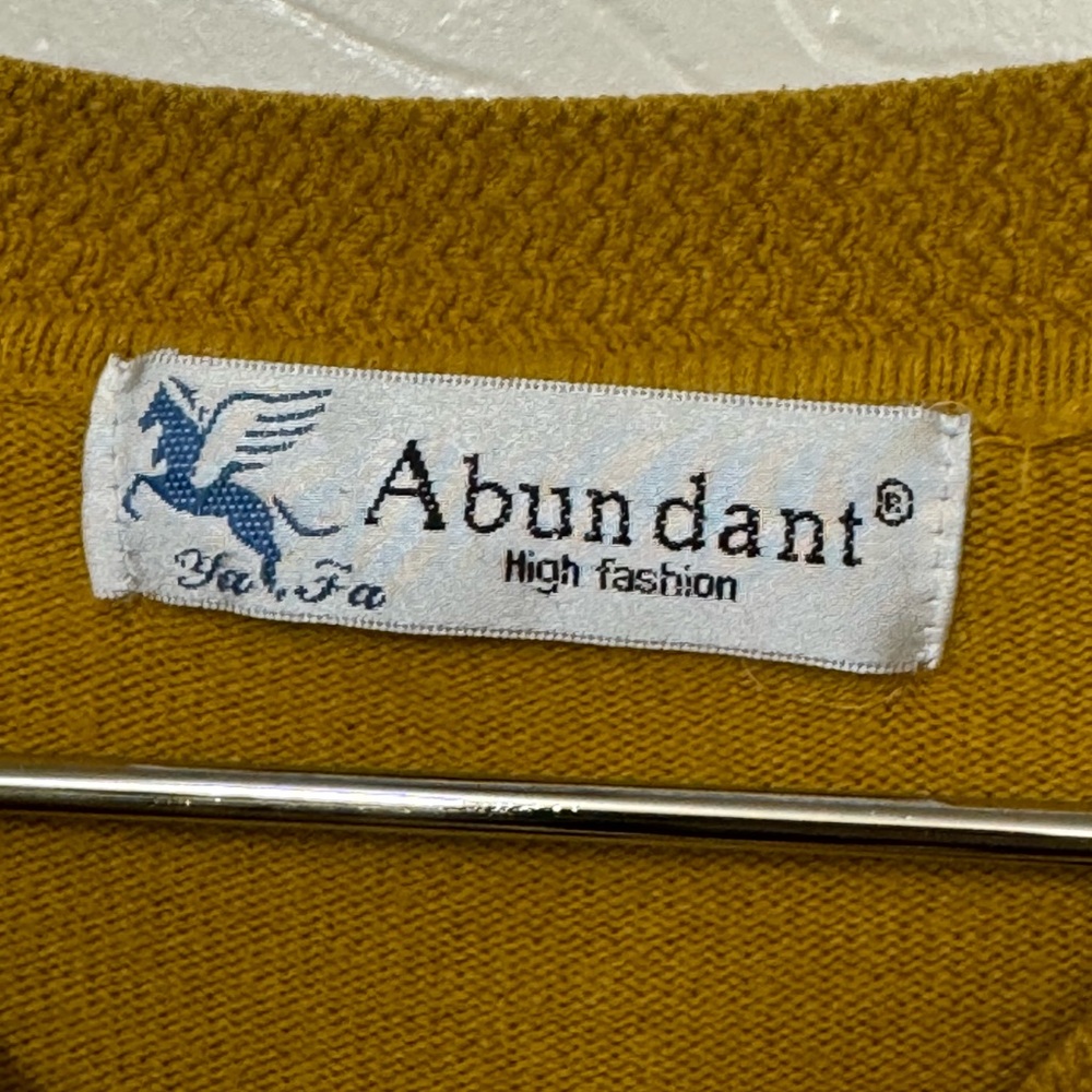 Vintage Floral Abundant Mustard Yellow Button Down Cardigan Sweater Women’s M - Picture 5 of 5
